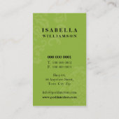 GESCHÄFTSKARTE: VISITENKARTE (Rückseite)