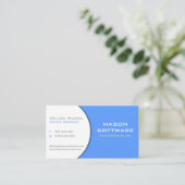 Geschäftskarte "White & Blue Corporate Technology" Visitenkarte (Stehend Vorderseite)