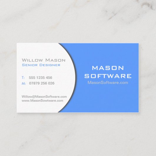 Geschäftskarte "White & Blue Corporate Technology" Visitenkarte (Vorderseite)