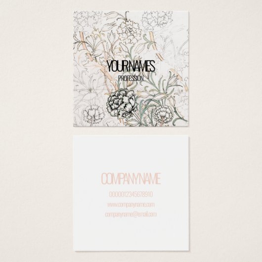 GESCHÄFTSKARTE : WILLIAM MORRIS : WILD TULIP (Vorne & Hinten)