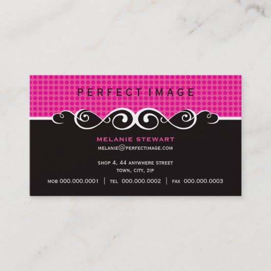 GESCHÄFTSKARTE: wunderschön 2 Visitenkarte (Vorderseite)