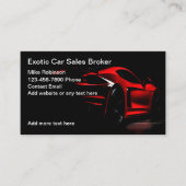 Geschäftskarten des coolen Exotic Car Sales Broker Visitenkarte (Vorderseite)