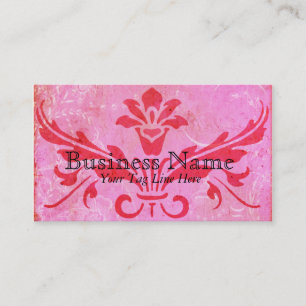 Geschäftskarten Ever After Pink Damask & Toile Visitenkarte