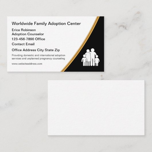 Geschäftskarten für Adoptionen Visitenkarte (Vorne/Hinten)