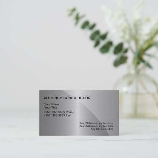 Geschäftskarten für Aluminiumkonstruktionen Visitenkarte (Stehend Vorderseite)
