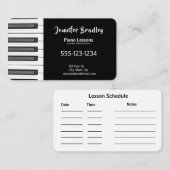 Geschäftskarten für Black Piano Teacher Visitenkarte (Vorne/Hinten)