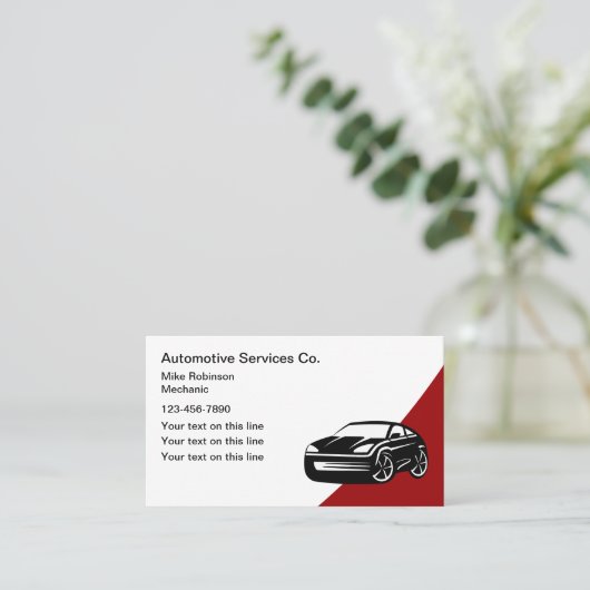 Geschäftskarten für coole Automotive Services Visitenkarte (Stehend Vorderseite)