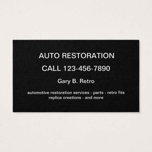 Geschäftskarten für die berufliche Kfz-Restaurieru (Rückseite)