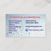 Geschäftskarten für die Glasreinigung Visitenkarte (Rückseite)