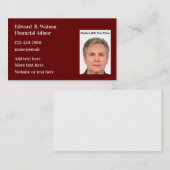 Geschäftskarten für Finanzberater für Fotovorlagen Visitenkarte (Vorne/Hinten)