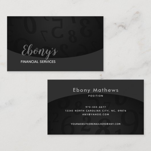 Geschäftskarten für Finanzdienstleistungen Visitenkarte (Vorne/Hinten)