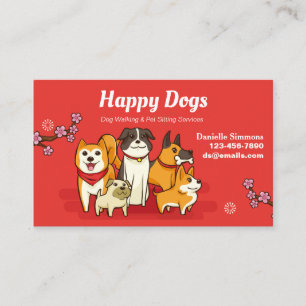 Geschäftskarten für Happy Dogs Dog Sitting Visitenkarte