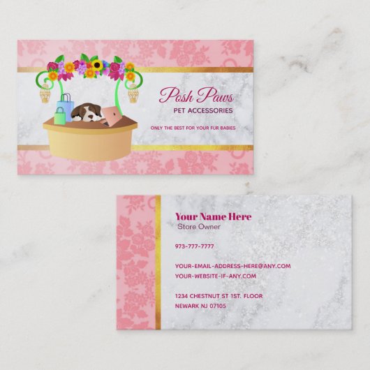 Geschäftskarten für Haustiere Visitenkarte (Vorne/Hinten)