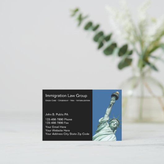 Geschäftskarten für Immigration Law Atney Business Visitenkarte (Stehend Vorderseite)