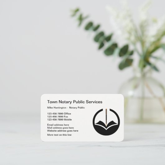Geschäftskarten für klassische Notare mit öffentli Visitenkarte (Stehend Vorderseite)