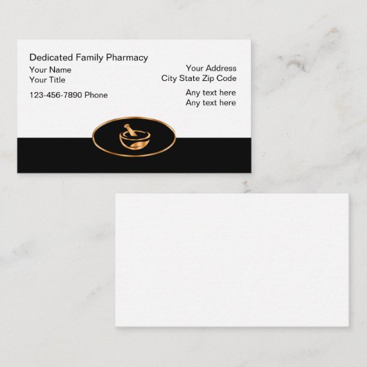 Geschäftskarten für klassische Pharmazie-Familien Visitenkarte (Vorne/Hinten)