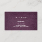Geschäftskarten für klassische Violet Damask Fotog Visitenkarte (Rückseite)