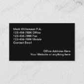 Geschäftskarten für Logos der Anwaltskanzlei Visitenkarte (Rückseite)