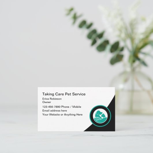Geschäftskarten für moderne Haustiere Visitenkarte (Stehend Vorderseite)