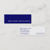Geschäftskarten für Navy White Software Developer Mini Visitenkarte (Vorne/Hinten)