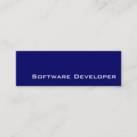 Geschäftskarten für Navy White Software Developer Mini Visitenkarte (Vorderseite)