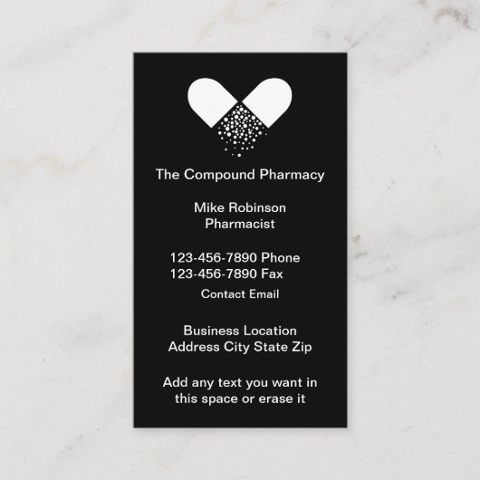 Geschäftskarten für Pharmazie Visitenkarte (Vorderseite)