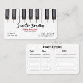 Geschäftskarten für Pianisten Visitenkarte (Vorne/Hinten)