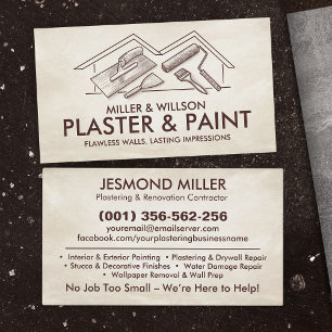 Geschäftskarten für Plastering und Malerei Visitenkarte