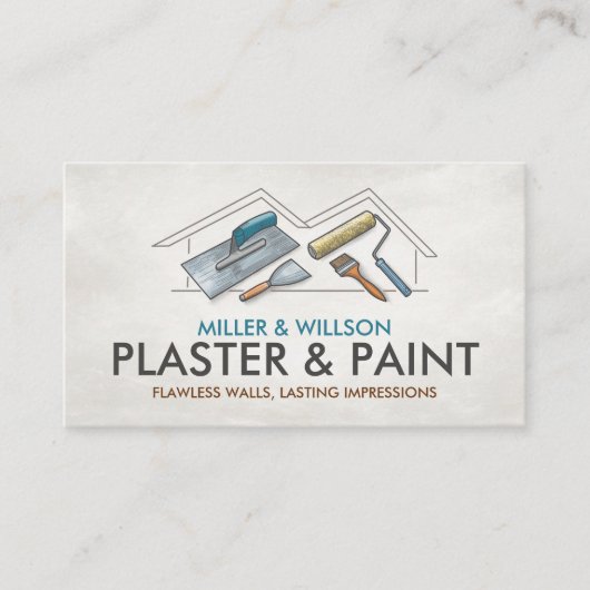 Geschäftskarten für Plastering und Malerei Visitenkarte (Vorderseite)
