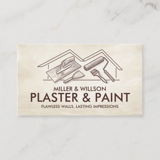 Geschäftskarten für Plastering und Malerei Visitenkarte (Vorderseite)