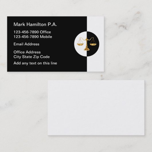 Geschäftskarten für Rechtsanwälte Visitenkarte (Vorne/Hinten)