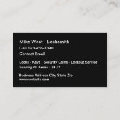 Geschäftskarten für Schlosssicherheitsprodukte Visitenkarte (Rückseite)