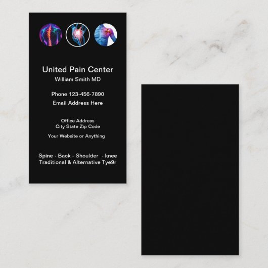 Geschäftskarten für Schmerzmanagement Doctor Visitenkarte (Vorne/Hinten)