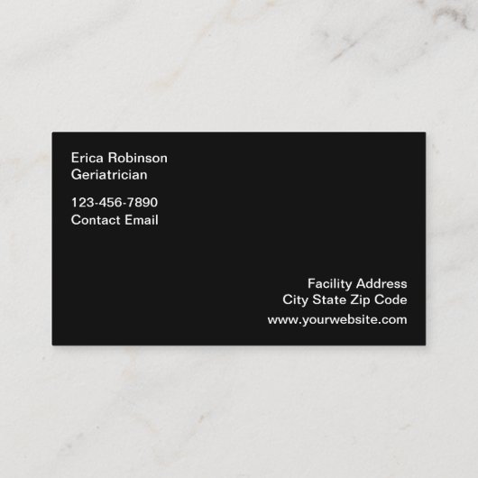 Geschäftskarten für Senior Geriatric Memory Facili Terminkarte (Rückseite)
