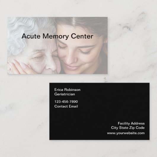 Geschäftskarten für Senior Geriatric Memory Facili Terminkarte (Vorne/Hinten)