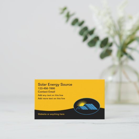 Geschäftskarten für Solarpaneele Visitenkarte (Stehend Vorderseite)
