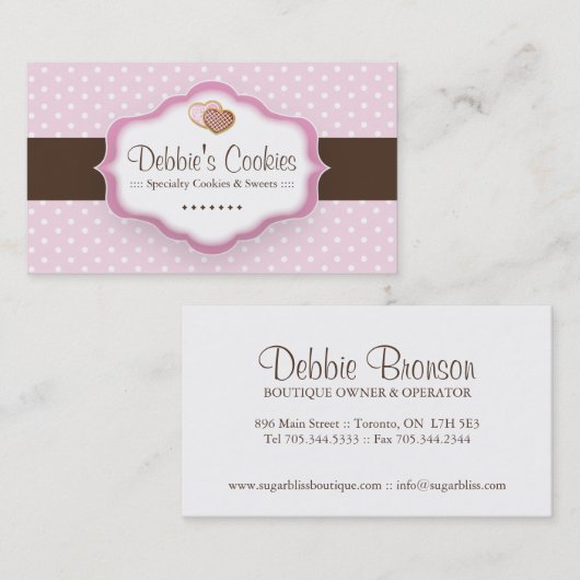 Geschäftskarten für Whimsical Cookies Visitenkarte (Vorne/Hinten)