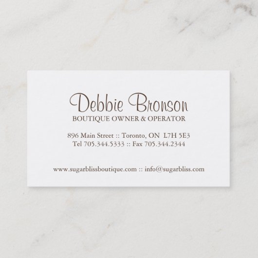 Geschäftskarten für Whimsical Cookies Visitenkarte (Rückseite)