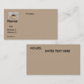 GESCHÄFTSKARTEN KAFFEE-DESIGN VISITENKARTE (Vorne/Hinten)