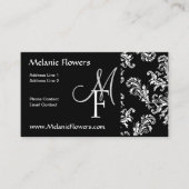 Geschäftskarten-Monogramm-Initialen Vintage-Damask Visitenkarte (Vorderseite)