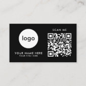 Geschäftskarten-QR-Code-Logo Moderne schwarze Gest Visitenkarte (Vorderseite)