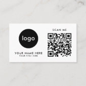 Geschäftskarten-QR-Code-Logo Moderne weiße Gestalt Visitenkarte (Vorderseite)