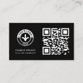 Geschäftskarten-QR-Code | Schwarzes modernes Desig Visitenkarte (Vorderseite)