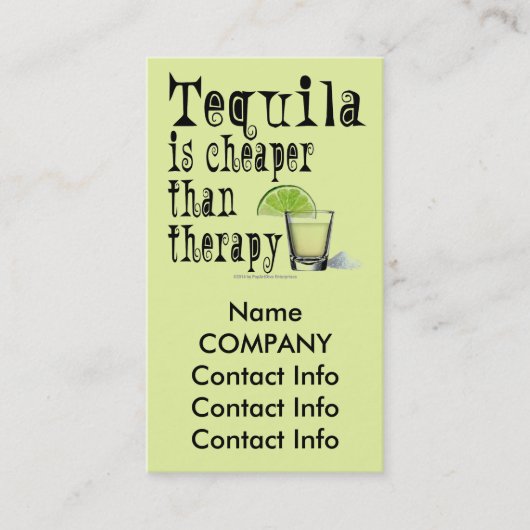 GESCHÄFTSKARTEN - TEQUILA IST KREATIV ALS THERAPIE VISITENKARTE (Vorderseite)