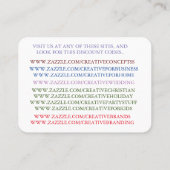 GESCHÄFTSKARTEN VISITENKARTE (Rückseite)