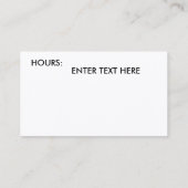 GESCHÄFTSKARTEN VISITENKARTE (Rückseite)