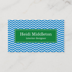Geschäftskarten > Zickzack [Blau: Grün] Visitenkarte