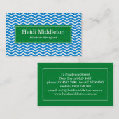 Geschäftskarten > Zickzack [Blau: Grün] Visitenkarte (Vorne/Hinten)