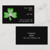 Geschäftskartenseite des Kleeblatts schwarze Visitenkarte (Vorne/Hinten)