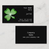 Geschäftskartenseite des Kleeblatts schwarze Visitenkarte (Vorne/Hinten)